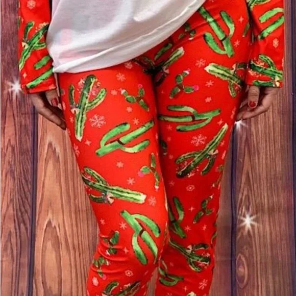 SOUTHERN STITCH CACTUS PAJAMAS 2 PIECE NIP SZ M - Picture 2 of 2